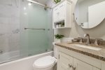 Renovated bathroom w full bath/shower combo